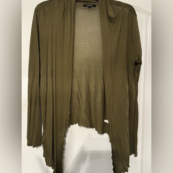 Ambiance Olive Draped Cardigan Sweater - Picture 1 of 5